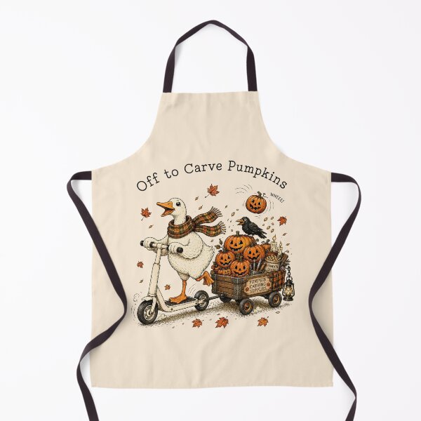 Item preview, Off to Carve Pumpkins Cute Silly Funny Goose Fall Halloween designed and sold by DesignsByAnett.