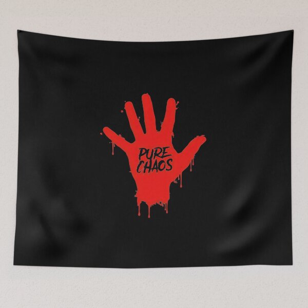 Item preview, Pure Chaos Dripping Red Handprint Streetwear Typography designed and sold by Enea Kelo.