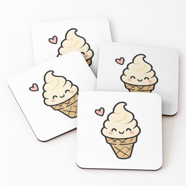 Item preview, Kawaii Vanilla Ice Cream Cone designed and sold by VectorForge Studio.