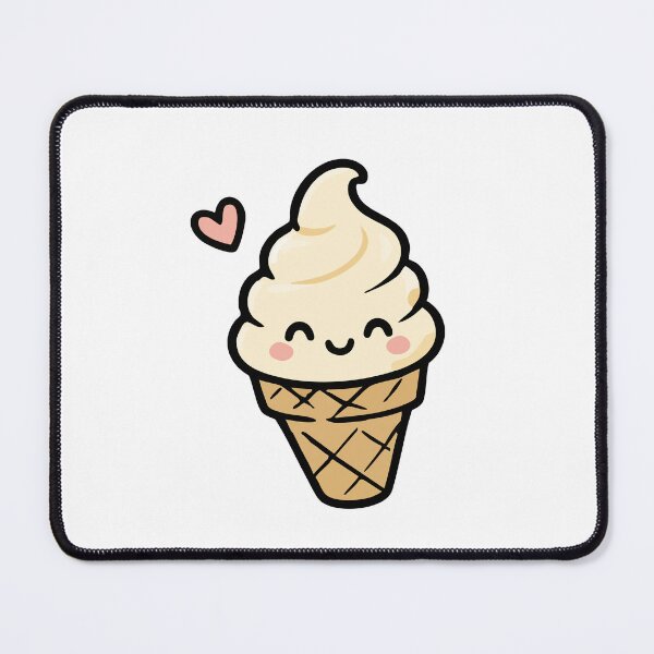 Item preview, Kawaii Vanilla Ice Cream Cone designed and sold by VectorForge Studio.