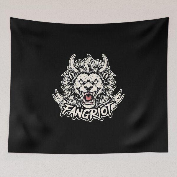 Item preview, Fangriot Roaring Lion Horned Beast Heavy Metal Emblem designed and sold by Enea Kelo.