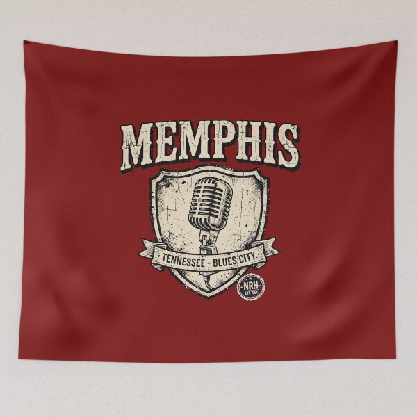 Item preview, Vintage Memphis Tennessee Blues City Retro Poster designed and sold by Normandy Road Heritage.
