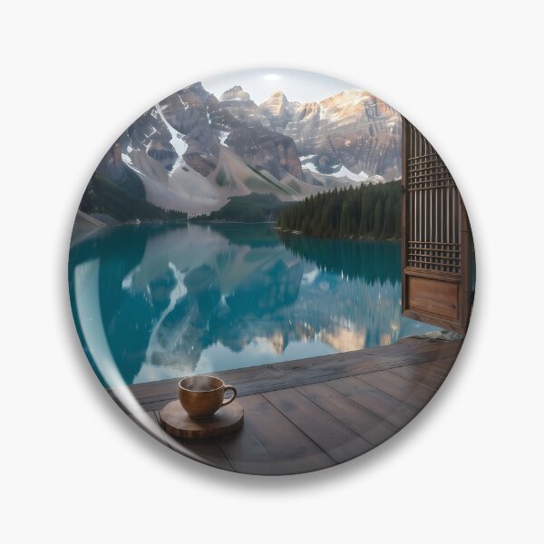 Item preview, Hanok Window to the World: Moraine Lake & Canadian Rockies | Turquoise Mirror Reflection Fine Art Print designed and sold by SOOstudio73.
