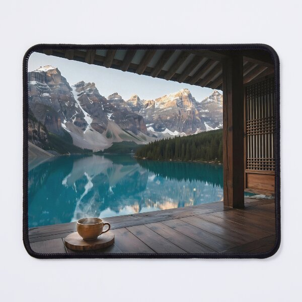 Item preview, Hanok Window to the World: Moraine Lake & Canadian Rockies | Turquoise Mirror Reflection Fine Art Print designed and sold by SOOstudio73.