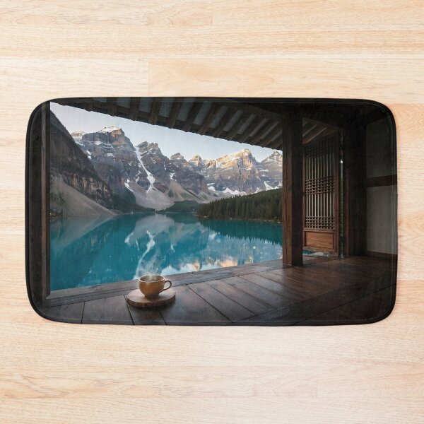 Item preview, Hanok Window to the World: Moraine Lake & Canadian Rockies | Turquoise Mirror Reflection Fine Art Print designed and sold by SOOstudio73.