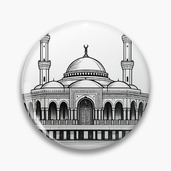 Item preview, Al-Rahma Mosque Floating Mosque Jeddah Saudi Arabia | Islamic Architecture Vector designed and sold by DesertInkArt.