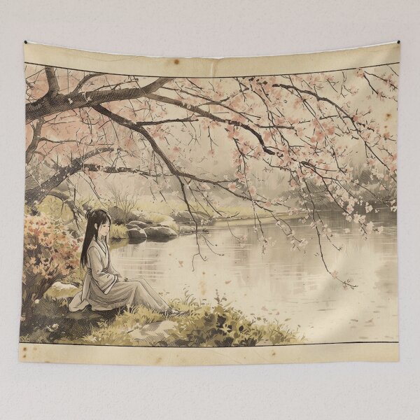 Item preview, Japanese Ink Print: "Serenity by the Water" designed and sold by Old Barn Studios.