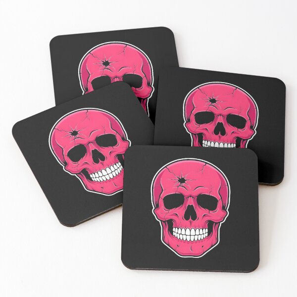 Item preview, Bright Pink Cracked Skull Bullet Hole Impact Graphic designed and sold by Enea Kelo.