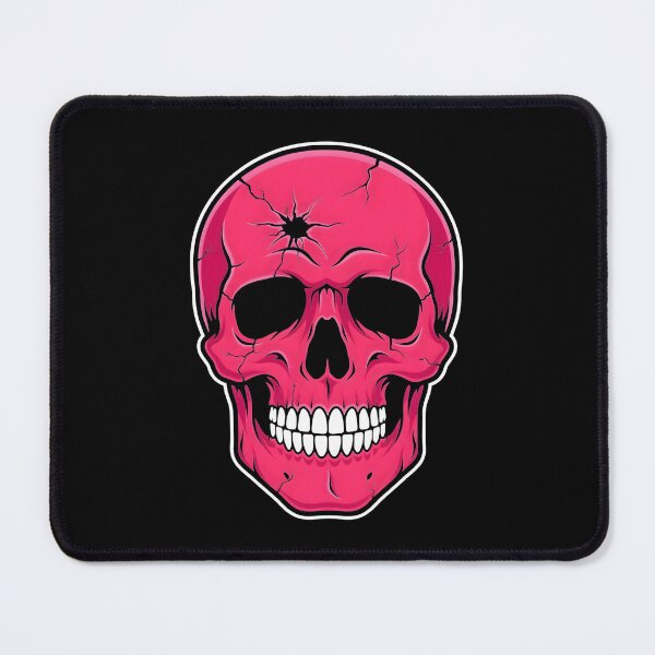 Item preview, Bright Pink Cracked Skull Bullet Hole Impact Graphic designed and sold by Enea Kelo.