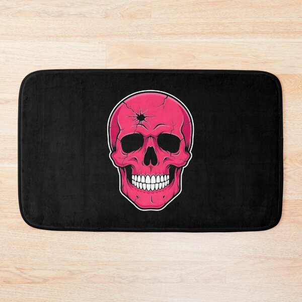 Item preview, Bright Pink Cracked Skull Bullet Hole Impact Graphic designed and sold by Enea Kelo.