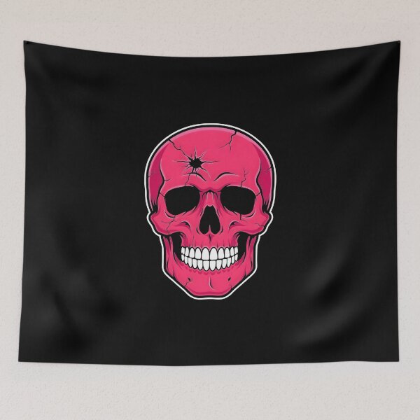 Item preview, Bright Pink Cracked Skull Bullet Hole Impact Graphic designed and sold by Enea Kelo.