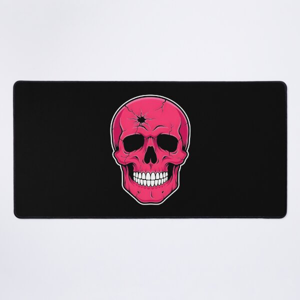 Item preview, Bright Pink Cracked Skull Bullet Hole Impact Graphic designed and sold by Enea Kelo.