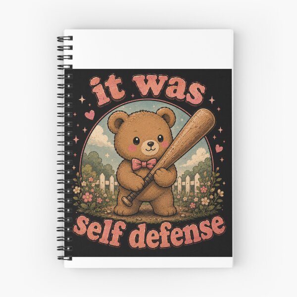 Item preview, It Was Self Defense Teddy Bear Shirt | Funny Bear Baseball Bat | Cute Kawaii Dark Humor Tee designed and sold by SleepyLlamaClothes.