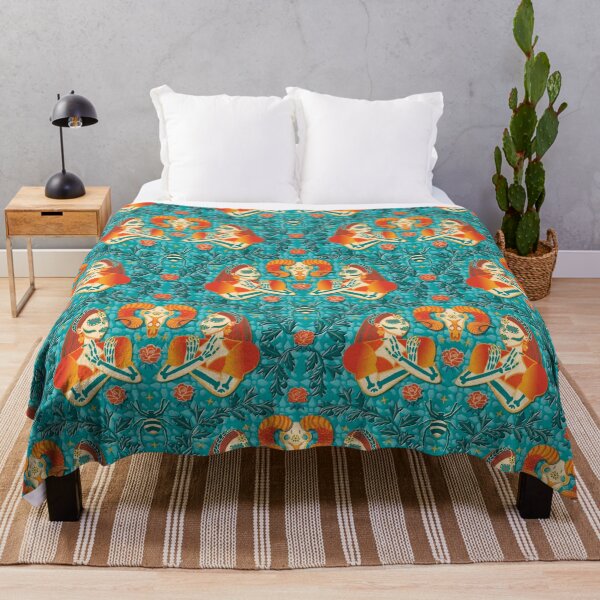 Item preview, Fire Katrinas, turquoise green background designed and sold by WONDERPRINTVALLEY.