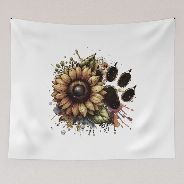 Item preview, Sunflower Paw Print Art designed and sold by SoyLamderma.