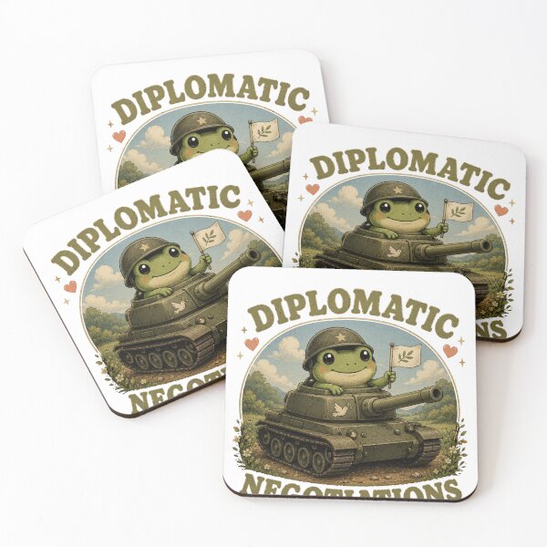 Item preview, Diplomatic Negotiations Frog Tank Shirt | Funny Military Frog | Cute Diplomat Humor designed and sold by SleepyLlamaClothes.
