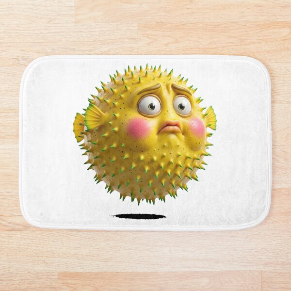 Item preview, Cute Pufferfish Cartoon | Funny Spiky Blowfish Character | Adorable Tropical Fish Illustration designed and sold by Roni554.