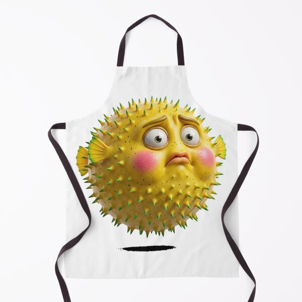 Item preview, Cute Pufferfish Cartoon | Funny Spiky Blowfish Character | Adorable Tropical Fish Illustration designed and sold by Roni554.