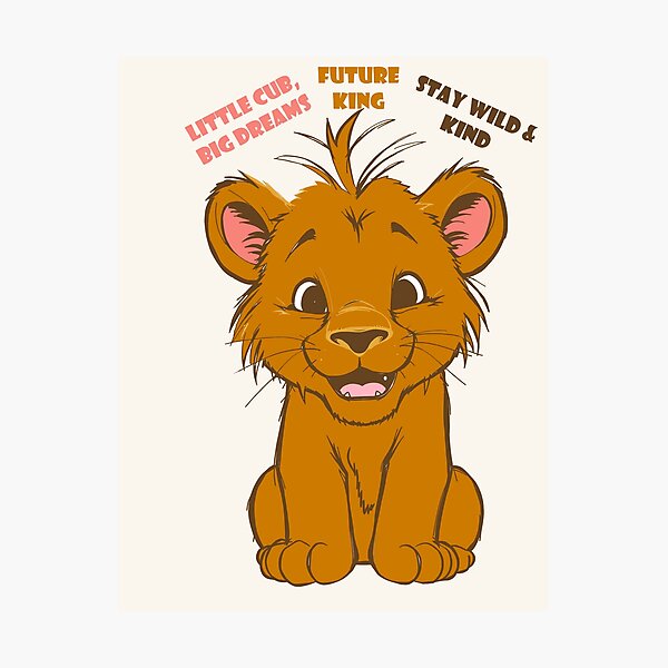 Item preview, Cute Golden Lion Cub Future King Inspirational Animal Art designed and sold by VibeShift Studio.