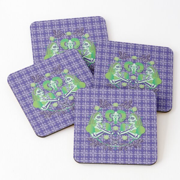 Item preview, Green Katrinas, purple background designed and sold by WONDERPRINTVALLEY.