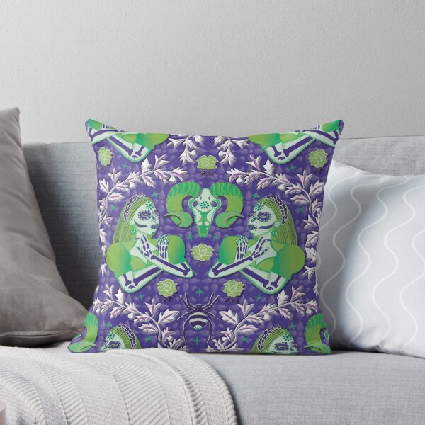 Item preview, Green Katrinas, purple background designed and sold by WONDERPRINTVALLEY.