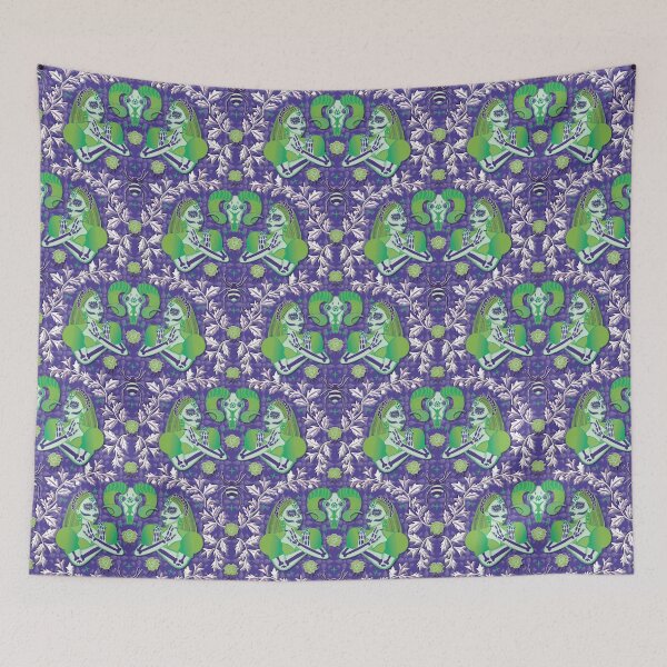 Item preview, Green Katrinas, purple background designed and sold by WONDERPRINTVALLEY.