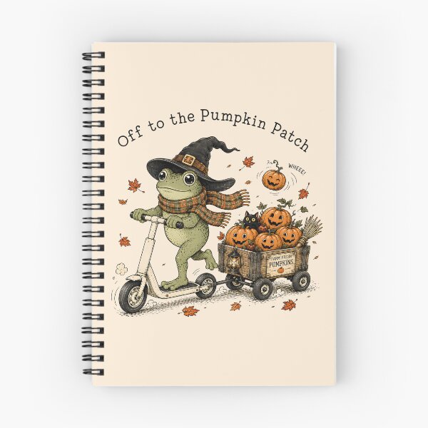 Item preview, Off to The Pumpkin Patch Cute Witch Frog Fall Halloween designed and sold by DesignsByAnett.
