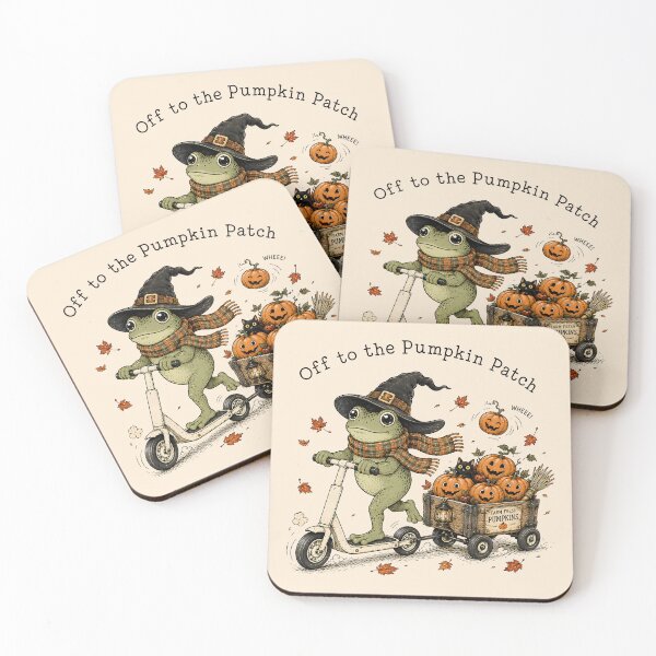 Item preview, Off to The Pumpkin Patch Cute Witch Frog Fall Halloween designed and sold by DesignsByAnett.