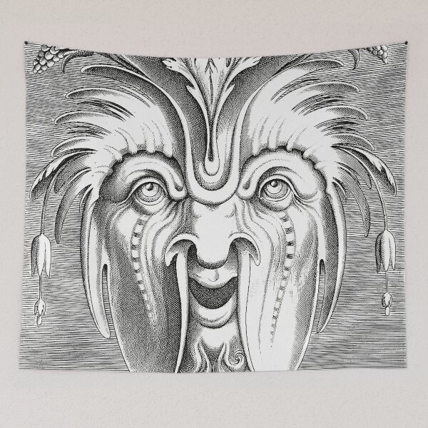 Item preview, Mask with Two Large Smooth Horns Curving Downwards designed and sold by The Ravens Ballad.