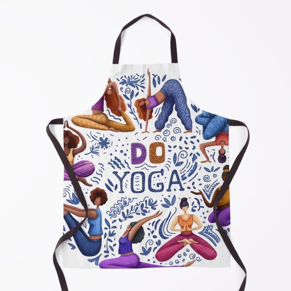 Item preview, "Do Yoga" Diverse Women Yoga Poses Circle Illustration designed and sold by Shopeon Designs.