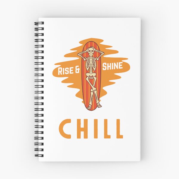 Item preview, Rise and Shine Chill Skeleton Surfboard Beach Gift designed and sold by WaviStudio.
