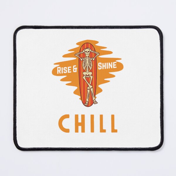 Item preview, Rise and Shine Chill Skeleton Surfboard Beach Gift designed and sold by WaviStudio.