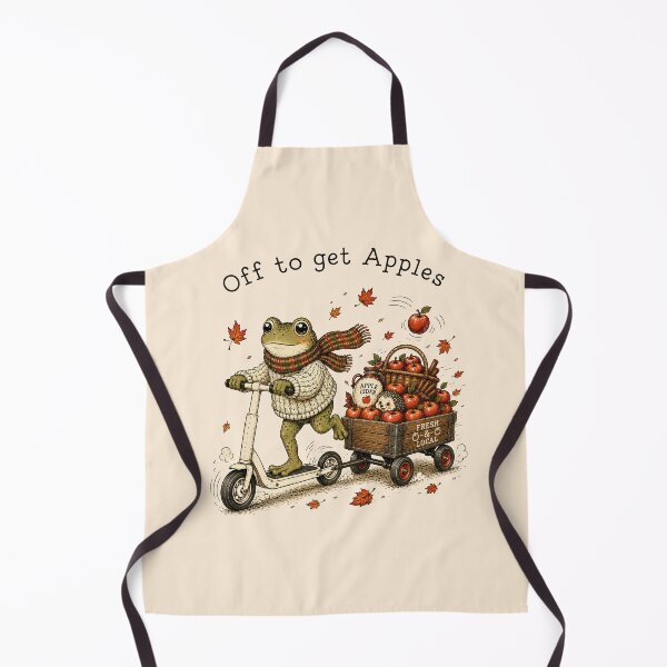 Item preview, Off To Get Apples Cute Frog Fall Apple Picking Cottagecore designed and sold by DesignsByAnett.