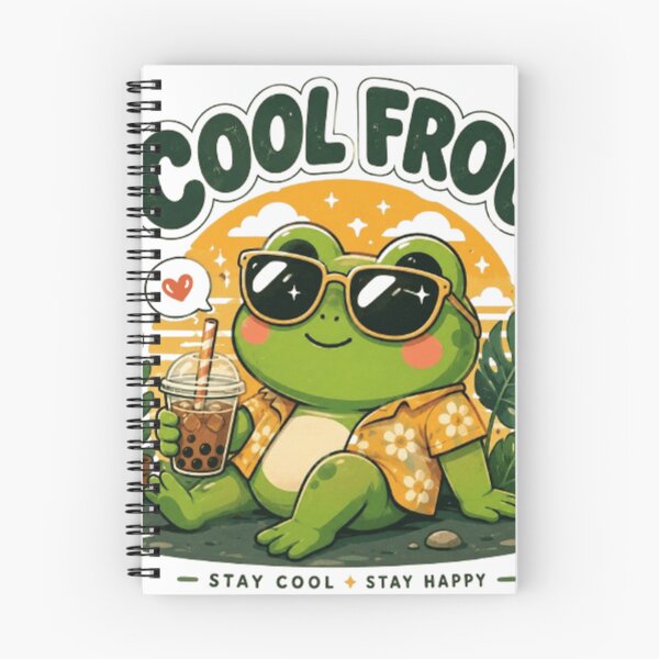 Item preview, Cool Frog Stay Cool Stay Happy – Cute Retro Kawaii Frog with Boba Tea designed and sold by ArhaanFashions.