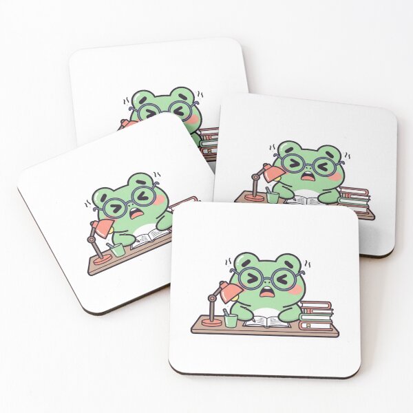 Item preview, Cute Studying Frog Sticker | Kawaii Bookworm Frog with Glasses | Cozy Study Aesthetic Cartoon designed and sold by MMK1SHOP.