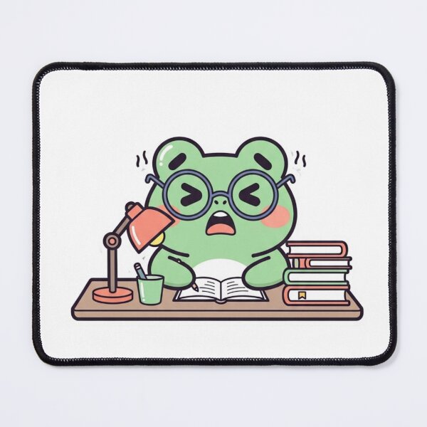 Item preview, Cute Studying Frog Sticker | Kawaii Bookworm Frog with Glasses | Cozy Study Aesthetic Cartoon designed and sold by MMK1SHOP.