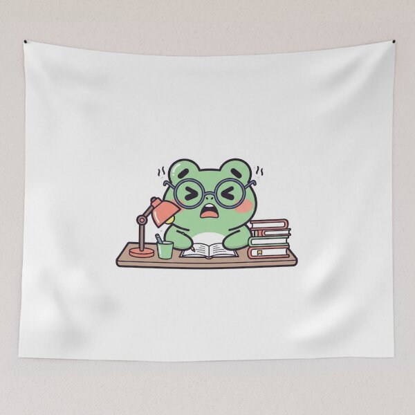 Item preview, Cute Studying Frog Sticker | Kawaii Bookworm Frog with Glasses | Cozy Study Aesthetic Cartoon designed and sold by MMK1SHOP.