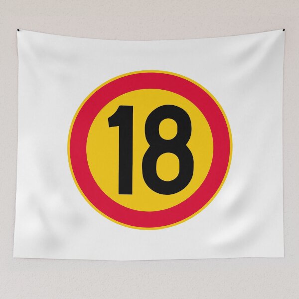 Item preview, 18th Birthday Age 18 Years Sign designed and sold by VectorForge Studio.