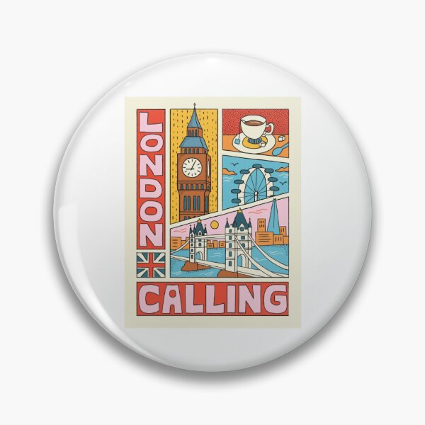 Item preview, London Calling Vintage Travel Poster – Big Ben, Tower Bridge & Iconic Landmarks designed and sold by CosmoMerchStore.