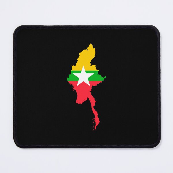 Item preview, Flag Map of Myanmar designed and sold by DreamBrushy.