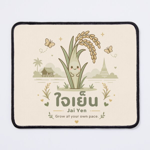 Item preview, Jai Yen | Grow at Your Own Pace – Cute Thai Rice Field Thai Design | Soft Thailand™ designed and sold by CosmicQuietStudio.