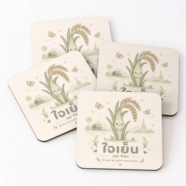 Item preview, Jai Yen | Grow at Your Own Pace – Cute Thai Rice Field Thai Design | Soft Thailand™ designed and sold by CosmicQuietStudio.