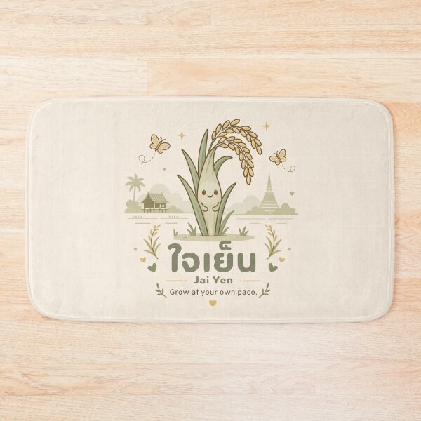 Item preview, Jai Yen | Grow at Your Own Pace – Cute Thai Rice Field Thai Design | Soft Thailand™ designed and sold by CosmicQuietStudio.