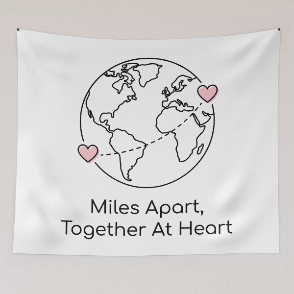 Item preview, Miles Apart Together At Heart Globe Line Art designed and sold by BobbyTee Merch.