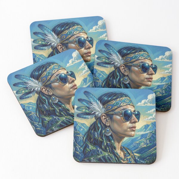 Item preview, Spirit Mountain Portrait – Blue Gold Harmony designed and sold by FotoworldEdel.