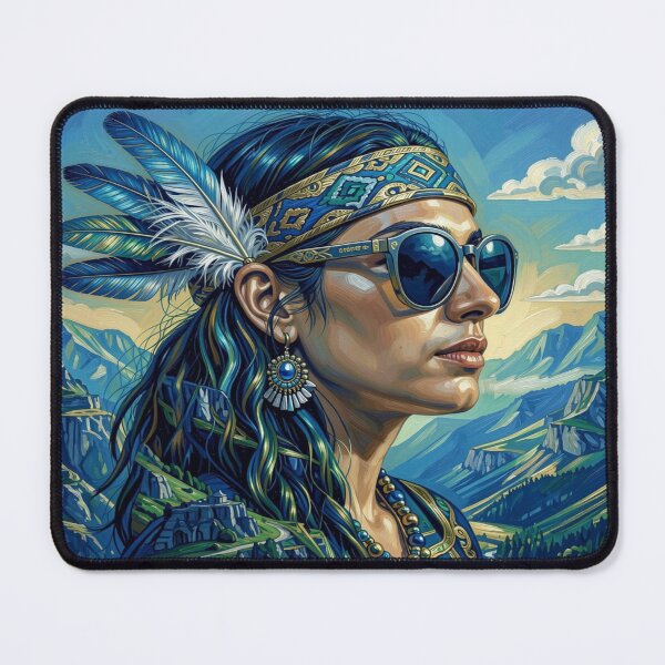 Item preview, Spirit Mountain Portrait – Blue Gold Harmony designed and sold by FotoworldEdel.
