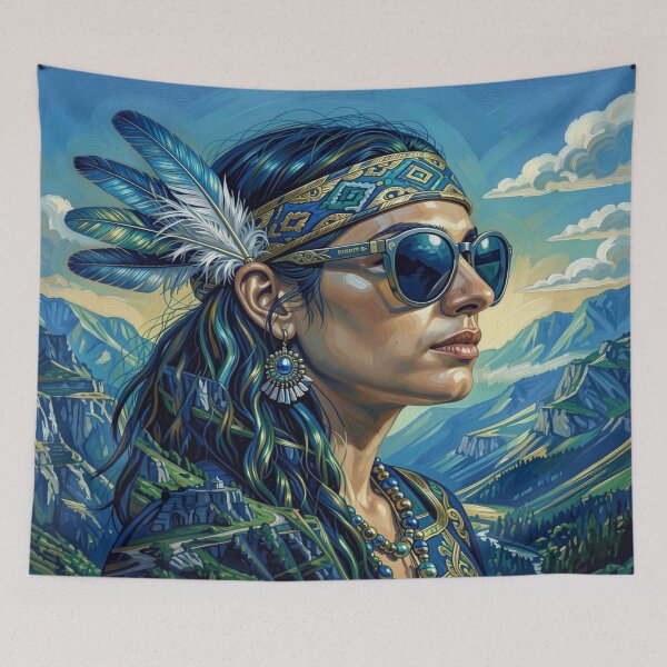 Item preview, Spirit Mountain Portrait – Blue Gold Harmony designed and sold by FotoworldEdel.