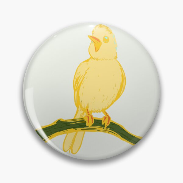 Item preview, Cute Yellow Canary Bird on Branch Hand Drawn Illustration designed and sold by VibeShift Studio.