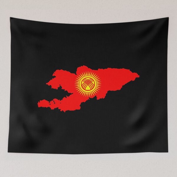 Item preview, Flag Map of Kyrgyzstan designed and sold by DreamBrushy.