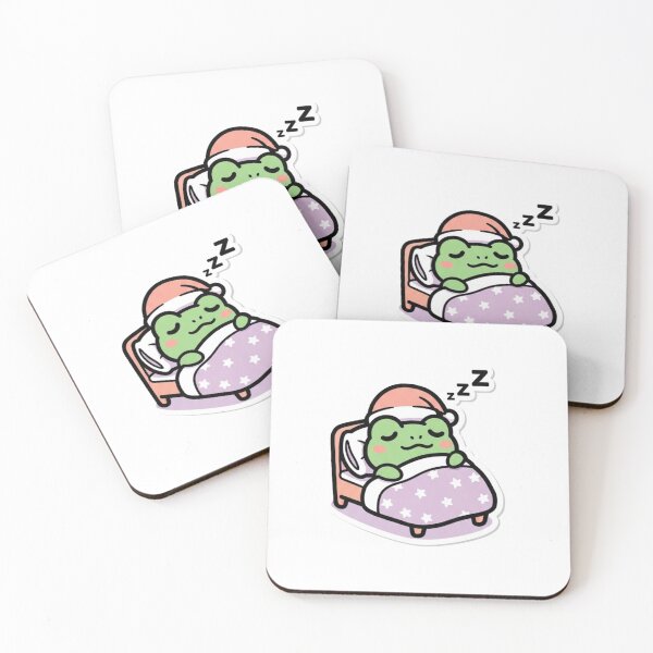 Item preview, Cute Sleeping Frog Sticker | Kawaii Sleepy Frog in Bed | Cozy Good Night Cartoon Animal designed and sold by MMK1SHOP.